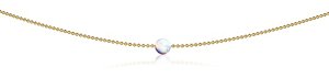 14k Gold or Platinum Silver Opal Choker Pendant Necklace The "Inspire" White Opal 13 Inch Ball Chain