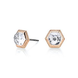 CHARLIZE GADBOIS 925 Sterling Silver Quartz Crystal Hexagon Stud Earrings (2.06 cttw)