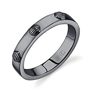 CHARLIZE GADBOIS Sterling Silver Signature Thin Hexagon Band Ring for Women