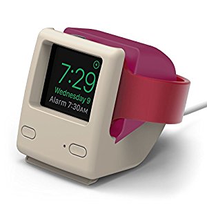 elago W4 Stand [Aqua Pink] - [Vintage 1998 Design][Supports Nightstand Mode][Cable Management] - for Apple Watch Series 1, 2, and 3