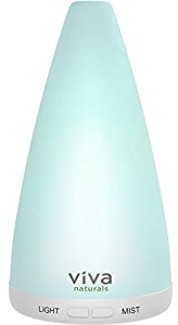 Viva Naturals Aromatherapy Essential Oil Diffuser - Vibrant Changeable LED Lights, Soothing Mist & Oxygen, Automatic Shut Off