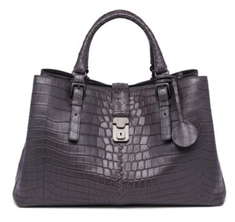 Bottega Veneta Roma Medium Soft Crocodile Satchel