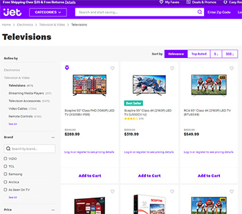 Jet.com 블랙프라이데이 TV 세일 링크