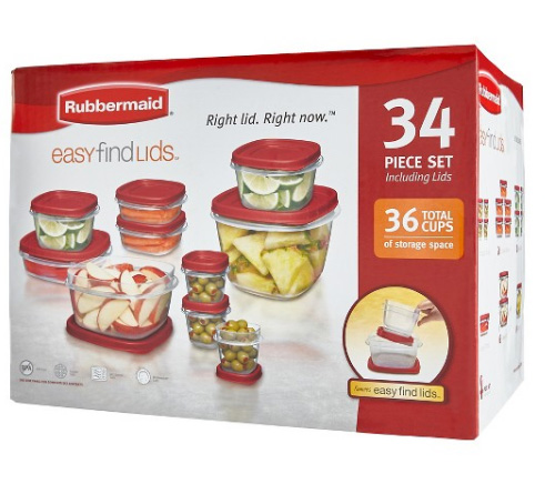 Rubbermaid Food Storage Container Set 34pc $24.99 블랙프라이데이 $7.99